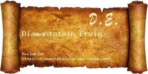 Diamantstein Ervin névjegykártya